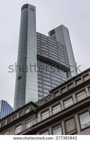 FRANKFURT AM MAIN, GERMANY - NOVEMBER 14, 2014: Modern architecture in Frankfurt am Main. Frankfurt am Maine - financial center of Germany.