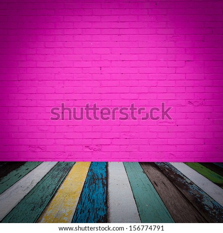 room interior with pink wallpaper background