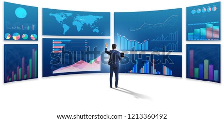 Businessman in business visualization and infographics concept ストックフォト © 