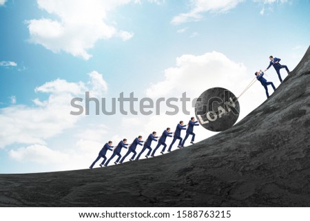 Similar – Image, Stock Photo Rope team | House well networked