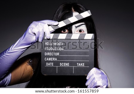 Scary monster with movie board