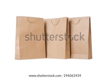 Shopping Bags Isolated On The White Stock Photo 196062434 : Shutterstock