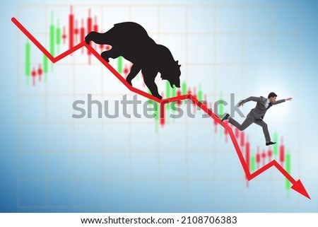 Businessman in illustration of bearish market Сток-фото © 