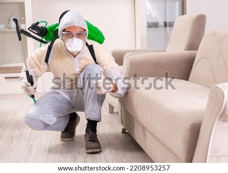 Pest control contractor working in the flat Zdjęcia stock © 