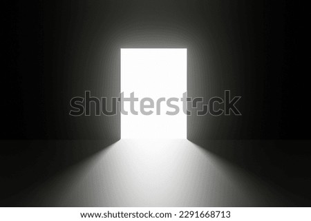 Image, Stock Photo Light behind the door covered with a curtain