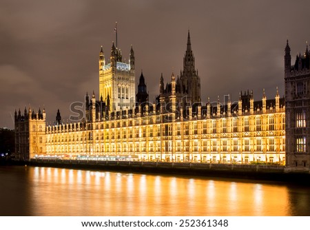 LONDON - NOVEMBER 17: British Parliament on November 17, 2012 in London. British Parliament is one of the oldest in the world