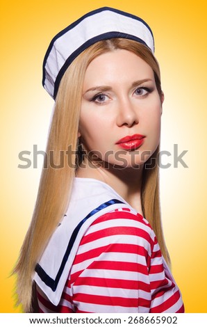 Woman in sailor costume  - marine concept