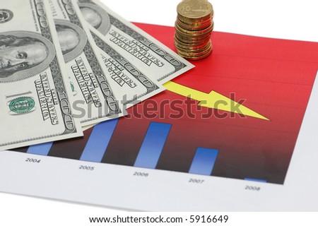Bar charts and hundred  dollar bank notes - more similar photos in my portfolio