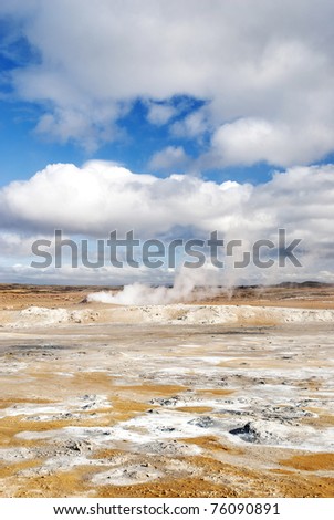 volcanic desert landscape in iceland interior