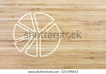 blank circle chart on wood background for your ideas