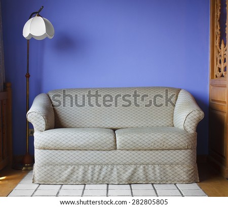 sofa in drawing room at hotel