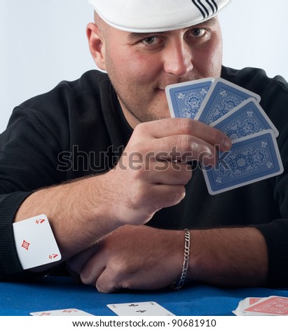 Cheating card player