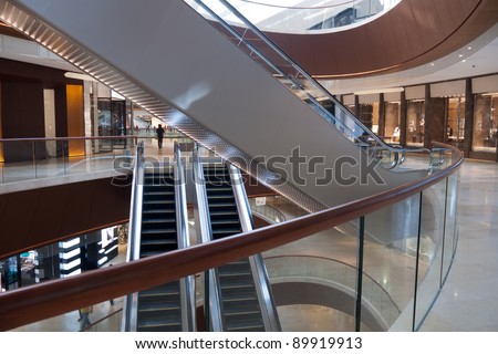 Modern shopping center architecture interior