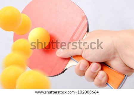 Close up Table Tennis serve and hit ping pong ball in sport game