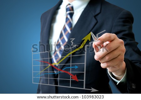 Business man with graph