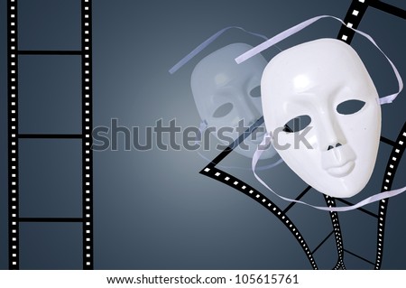 Film with concept with white drama masks