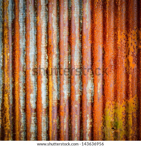 Tin Roof abstract rusty in the garden area