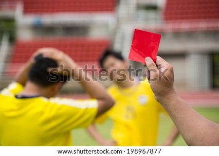 Referee soccer recorded player foul in the game