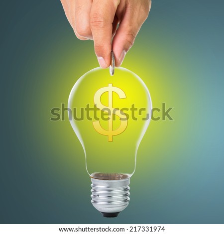 Deposit your idea for money with your hand concept