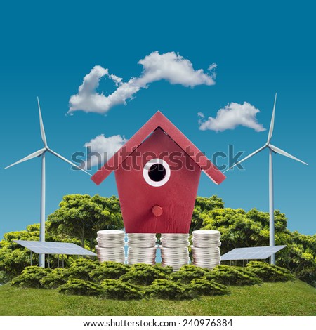 Home real green energy concept with Blue sky