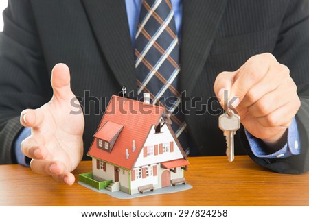 Businessman plan and suggest for  good property with real agency property concept.