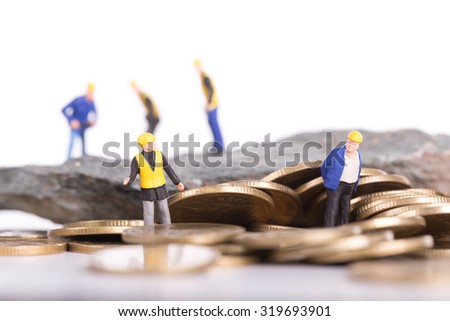 Find money  for investment with white background.