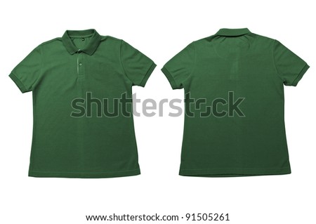 Vintage Dimmed Green color Polo Shirt with white background Men Front and back Polo Shirt