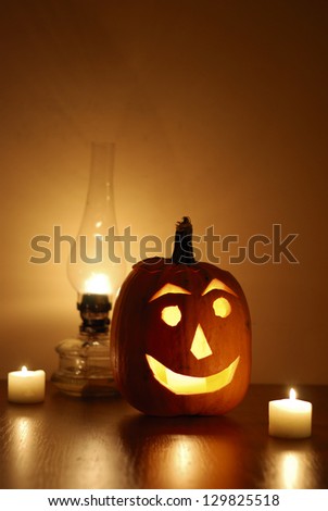 Halloween pumpkin with lamp