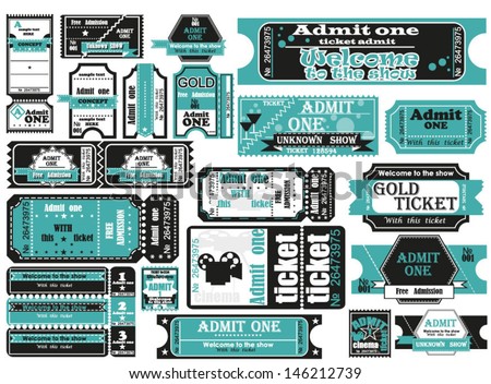 Vector set: tickets in different styles 