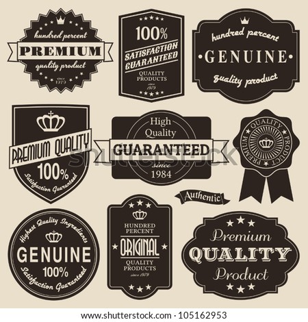 A Set Of Vintage Design Labels And Badges. Stock Vector Illustration ...