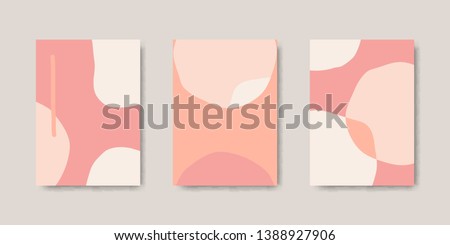 Modern and stylish poster templates with organic abstract shapes in pastel colors. Contemporary collage wedding invitations, flyers, newsletter, poster, greeting cards, packaging and branding design.