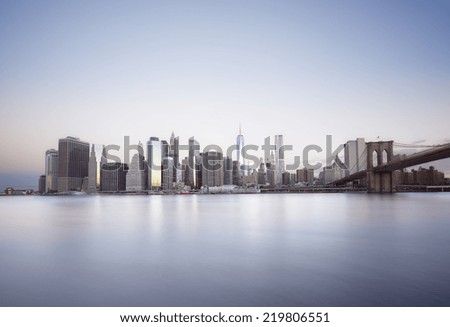 Sunrise over Manhattan island, New York City
