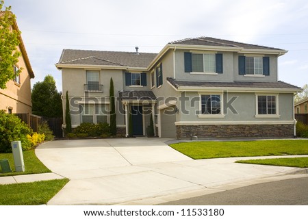 Shot of a newer two story home in Solano County.
