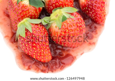 Strawberries on Strawberry Sauce