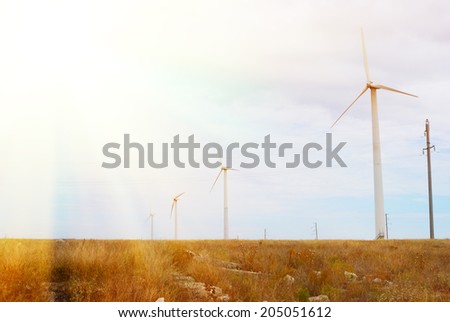 Windmills for electric power production in the Crimea