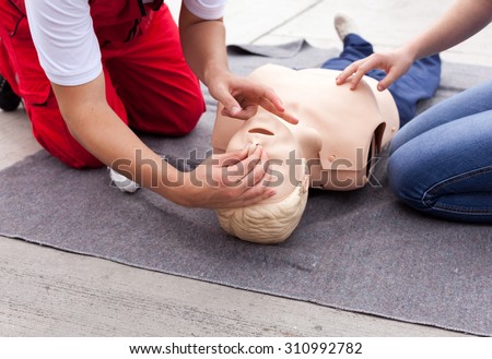 CPR. First aid training.