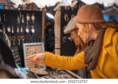 Similar – Foto Bild Frau auf Weihnachtsmarkt