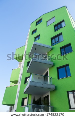 green apartment building