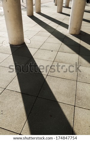 columns with long shadows