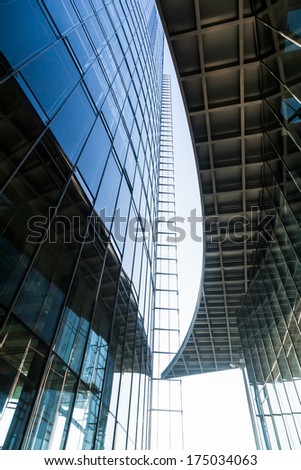 BONN, GERMANY - JANUARY 31: passage of the Post Tower on January 31, 2014 in Bonn. It is the headquarter of The Deutsche Post DHL and with 162,5 meters the 11th highest tower in Germany.