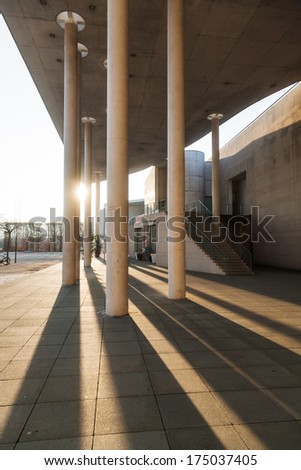 BONN, GERMANY - JANUARY 31: exterior view of the art museum on January 31, 2014 in Bonn. The museum is a great respected museum of contemporary art with about 7.500 artworks.