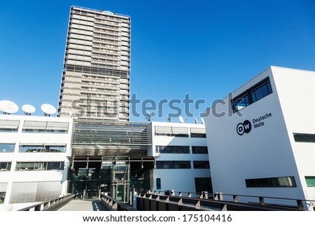 BONN, GERMANY - JANUARY 31: building of overseas broadcast -Deutsche Welle- on January 31, 2014 in Bonn. When Bonn was German capital, the building was an extension of the house of represantatives.