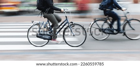 Similar – Image, Stock Photo cyclist on the traffic light
