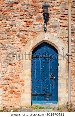 old door in the old town of Wells, England
