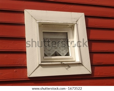 A little charming square window in Bergen, Norway