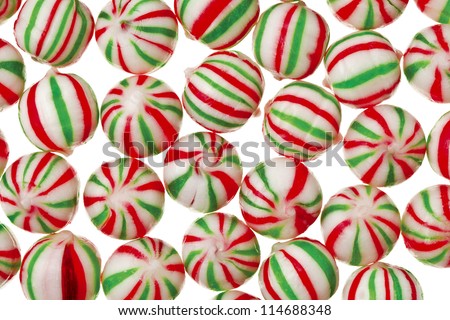 A Delicious Red And Green Peppermint Candy On A White Background Stock ...
