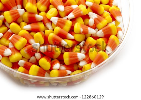 Candy corn as a halloween give away treat.