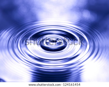Close up image of water ripple on colorful water surface
