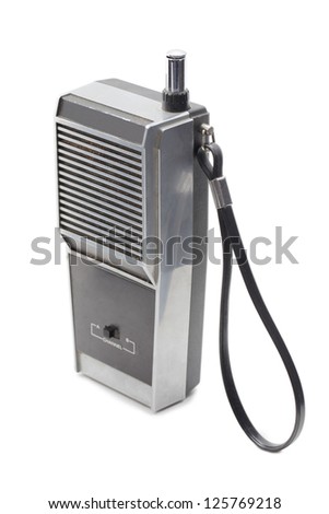 Image of vintage two way radio against white background
