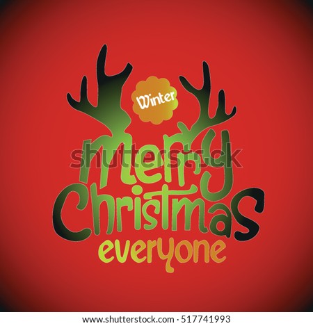 Merry Christmas Card Message Vector - 517741993 : Shutterstock